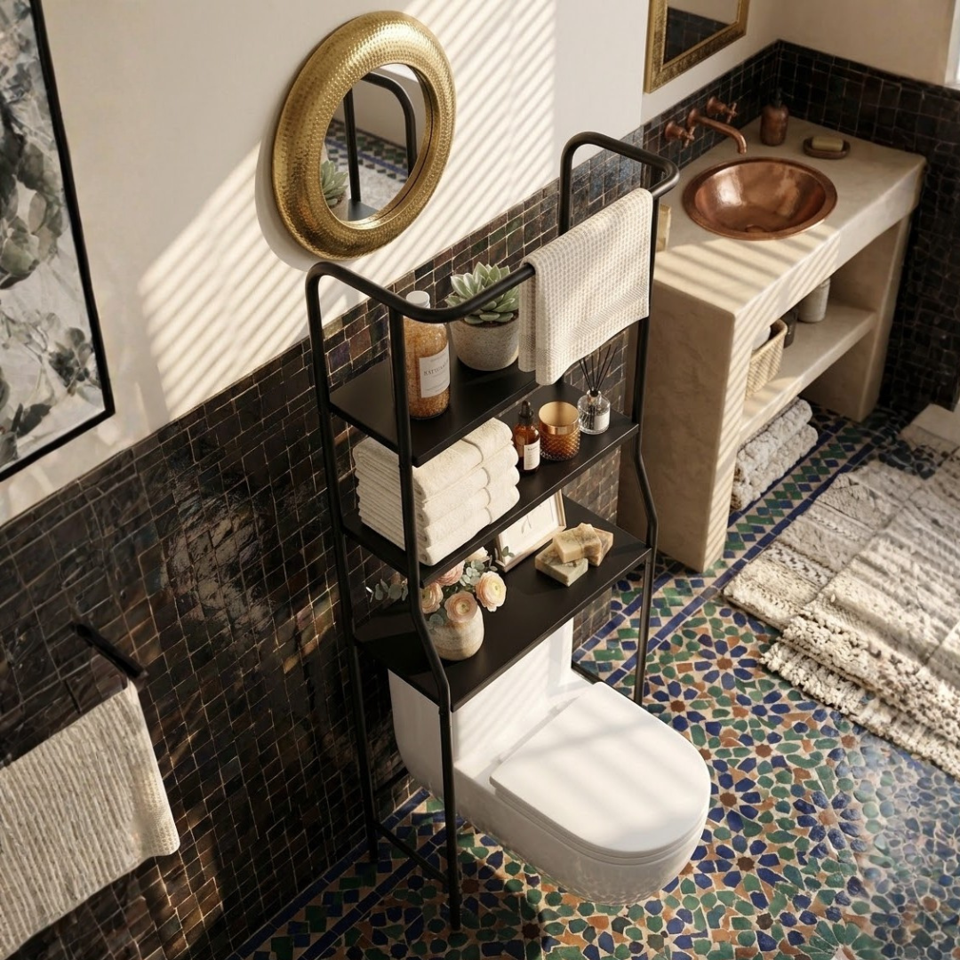 Scaffale da Bagno: Elegante Scaffale Minimalista da Bagno a 3 Ripiani