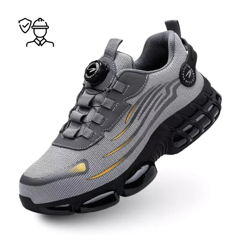 Scarpe antinfortunistiche ultraleggere e resistenti con puntale in acciaio e fibbia regolabile