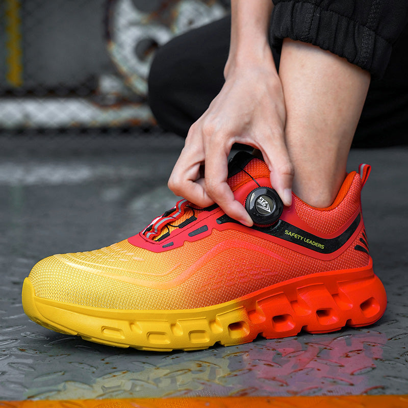 Scarpe antinfortunistiche ultraleggere e resistenti con puntale in acciaio e fibbia regolabile