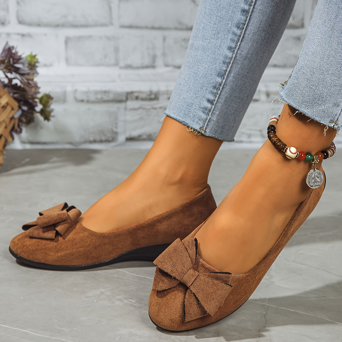 Scarpe da donna con zeppa e fiocco