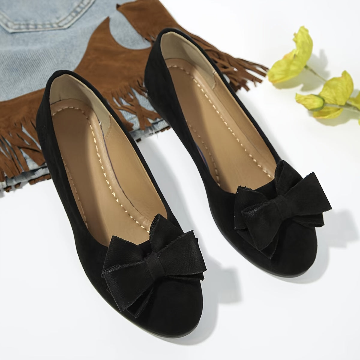 Scarpe da donna con zeppa e fiocco