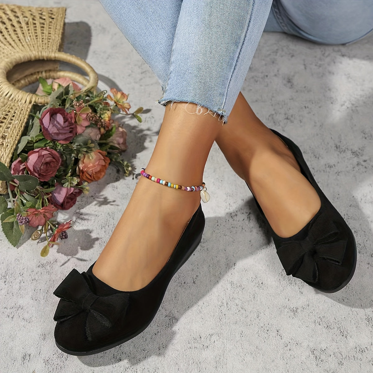 Scarpe da donna con zeppa e fiocco