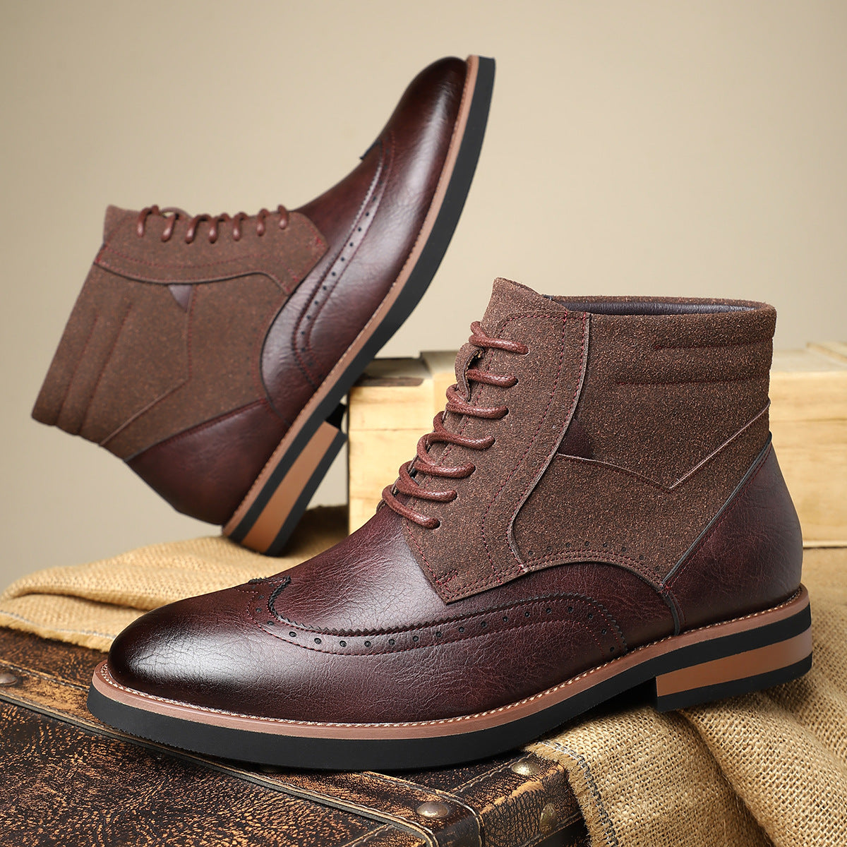 Scarpe in pelle da uomo Wingtip