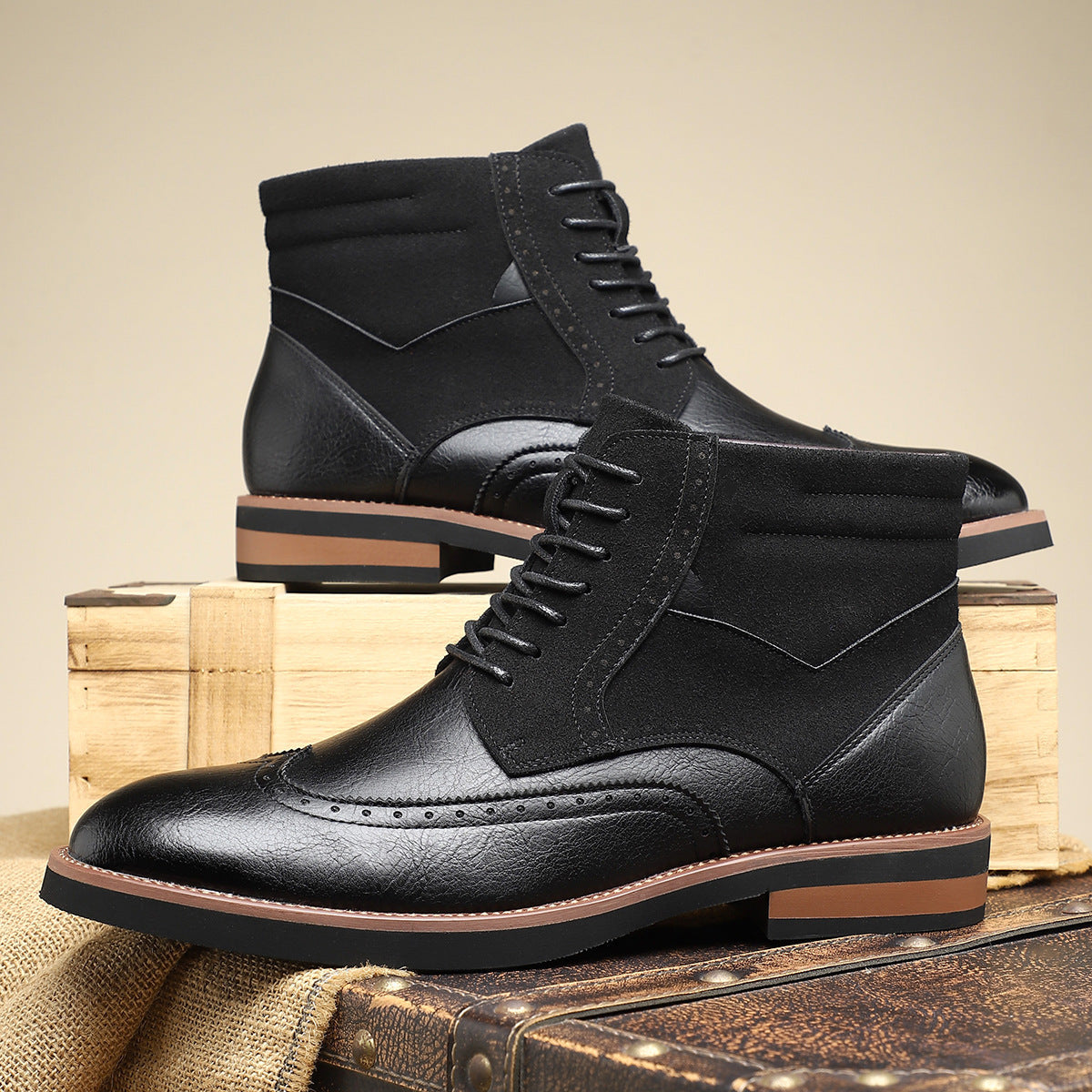Scarpe in pelle da uomo Wingtip