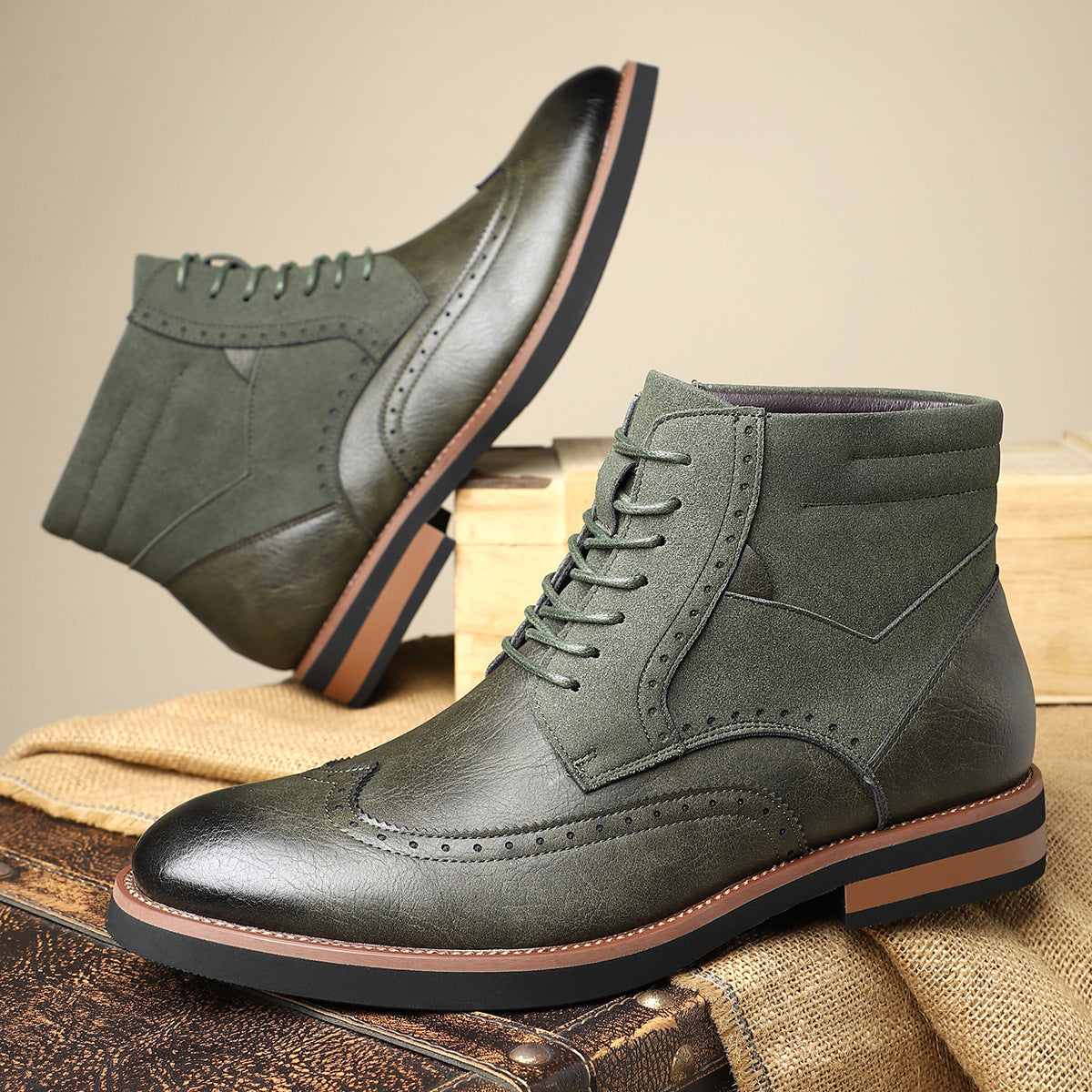Scarpe in pelle da uomo Wingtip
