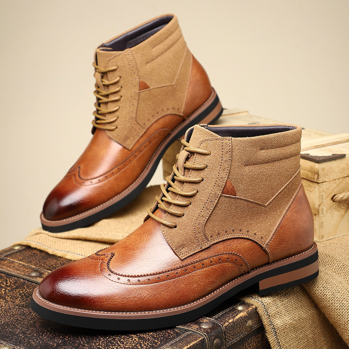Scarpe in pelle da uomo Wingtip