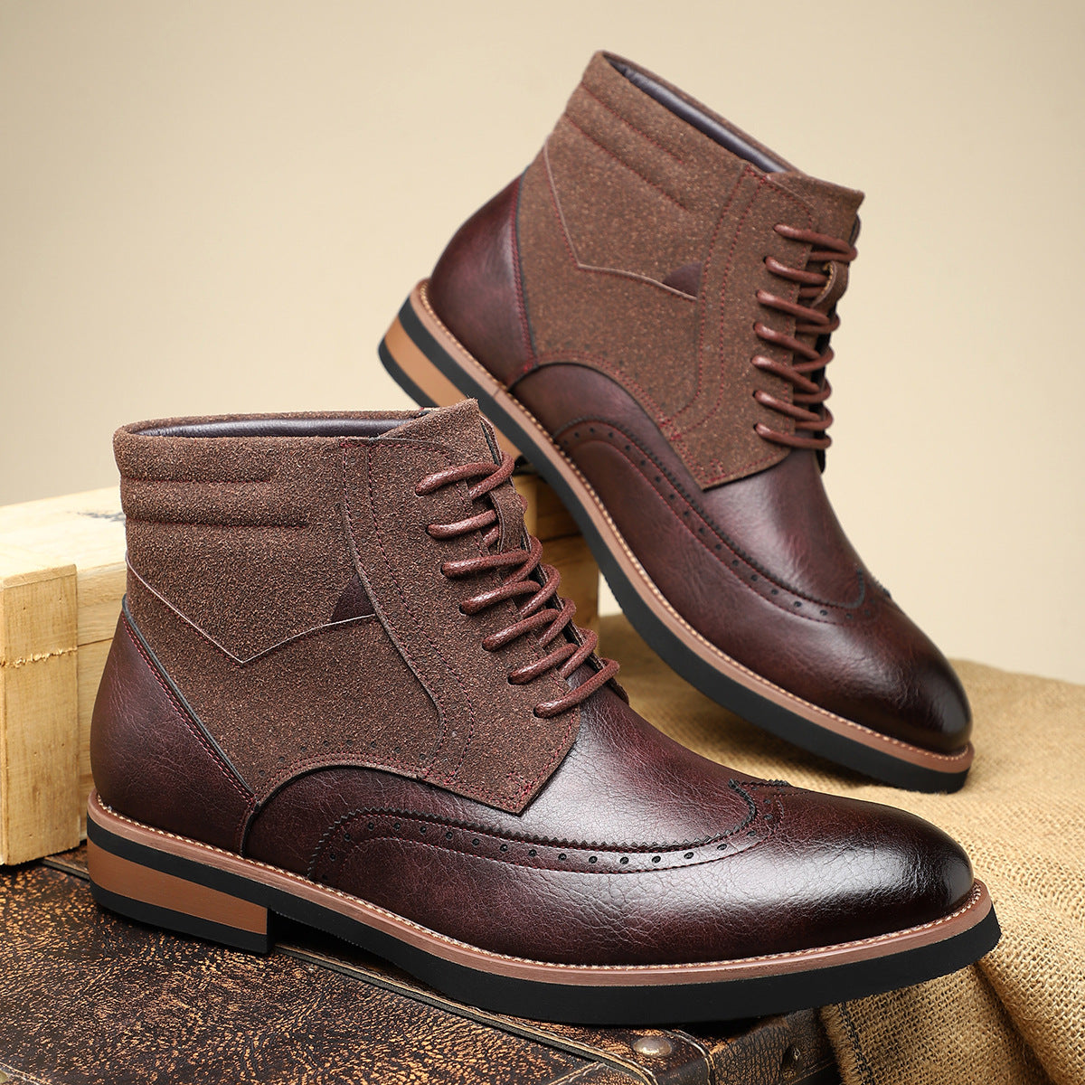 Scarpe in pelle da uomo Wingtip
