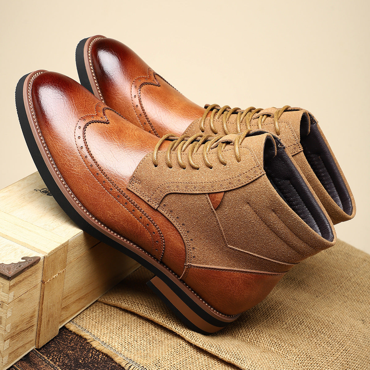 Scarpe in pelle da uomo Wingtip