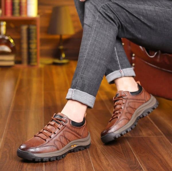 Scarpe Ortopediche da Uomo Eleganti in Pelle di Vitello di Alta Qualità – Leggere, Impermeabili e Antiscivolo