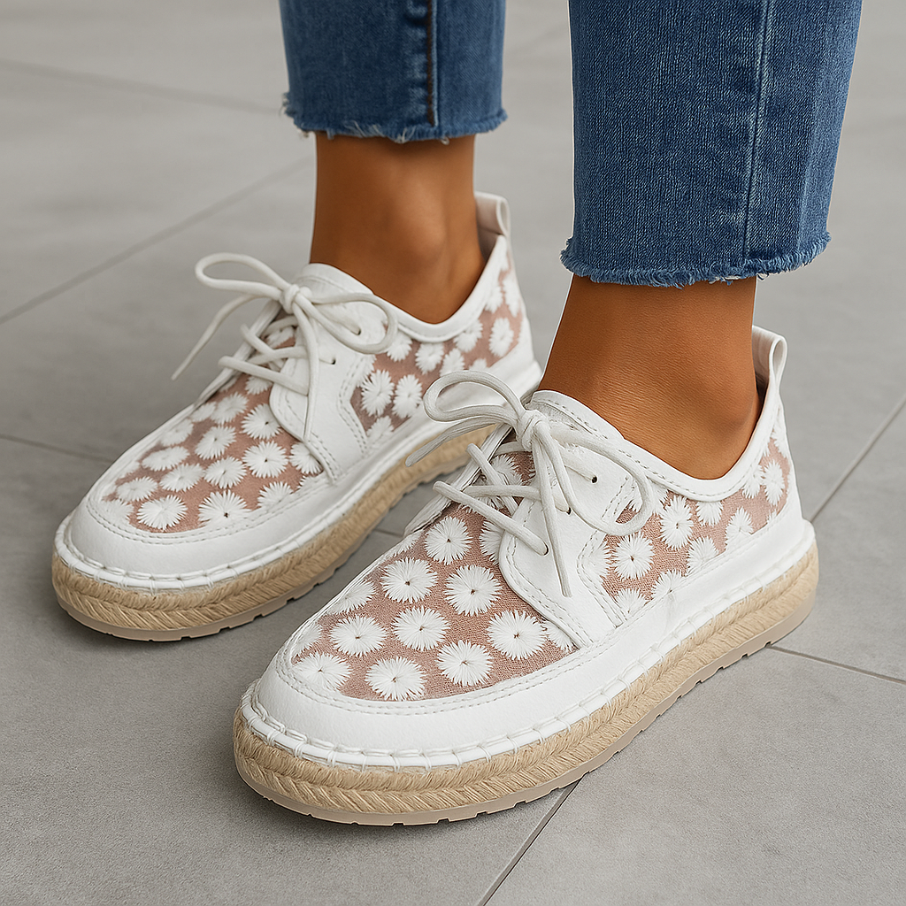 Scarpe ortopediche eleganti e traspiranti con motivo floreale