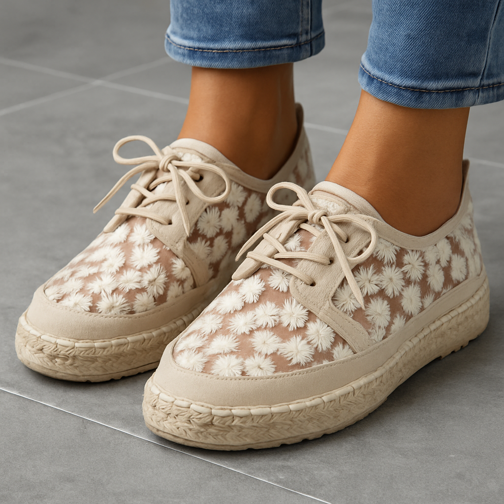 Scarpe ortopediche eleganti e traspiranti con motivo floreale