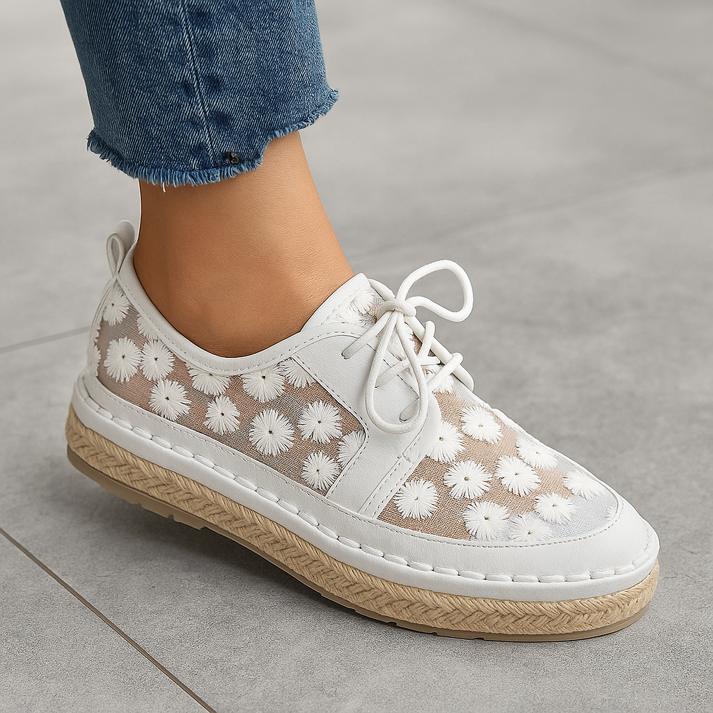 Scarpe ortopediche eleganti e traspiranti con motivo floreale