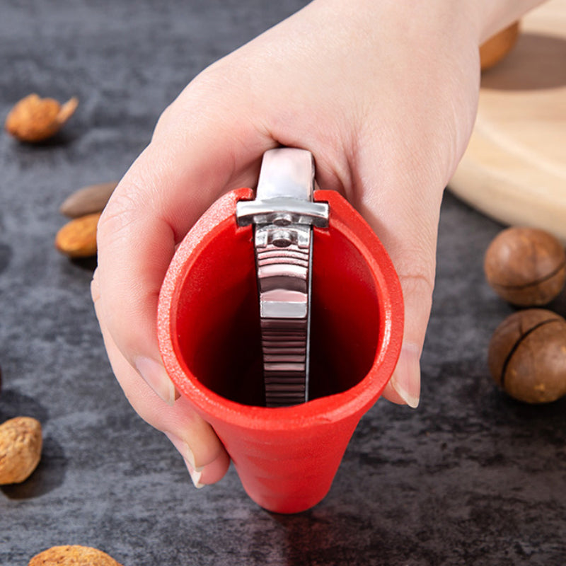 Schiaccianoci ergonomico in alluminio rosso e nero