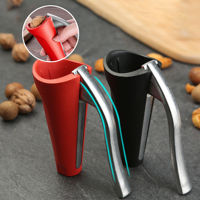 Schiaccianoci ergonomico in alluminio rosso e nero