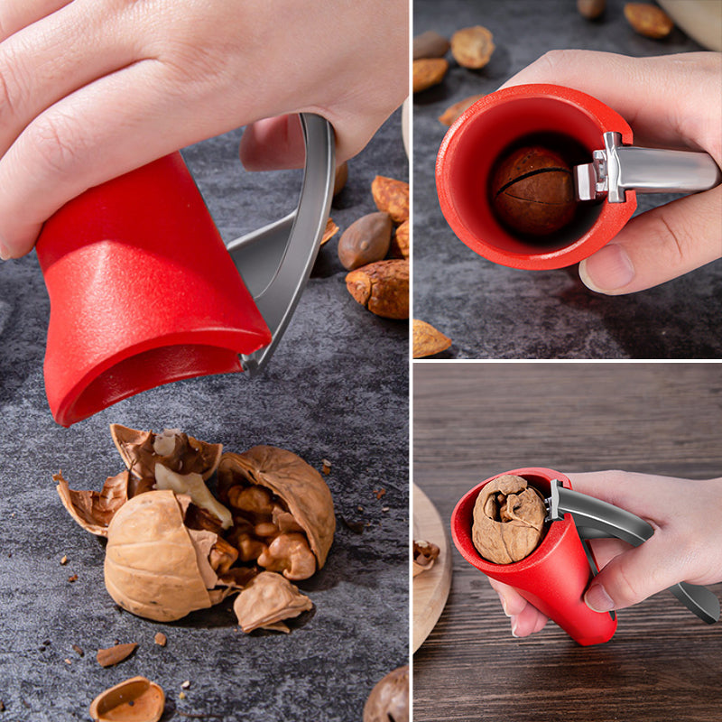 Schiaccianoci ergonomico in alluminio rosso e nero