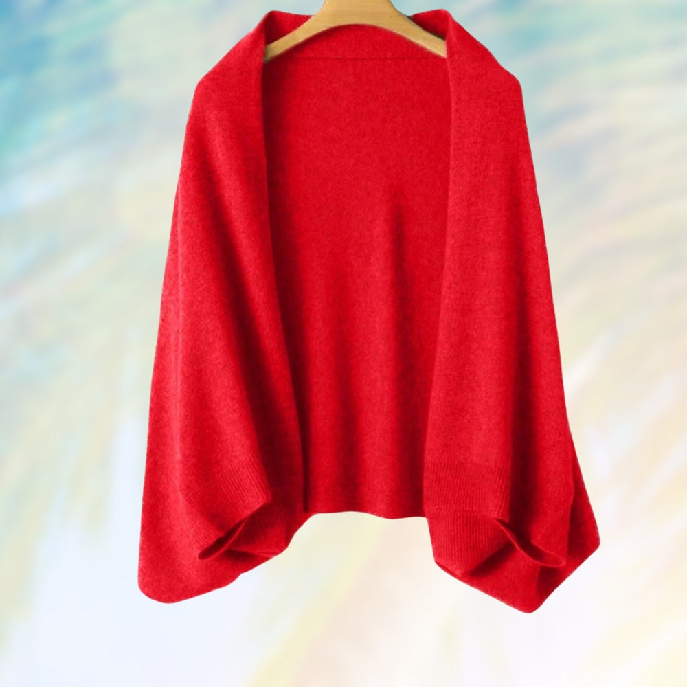 Sciarpa-coprispalle in maglia di lana