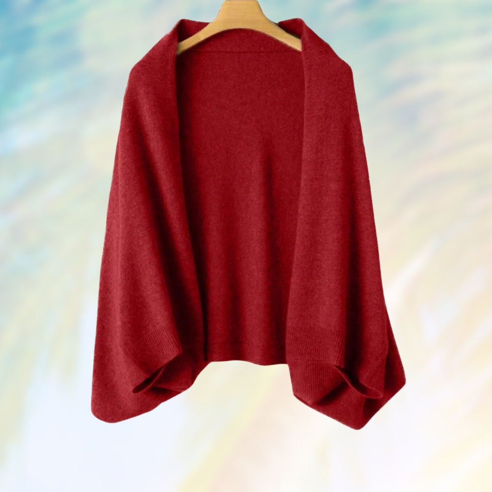 Sciarpa-coprispalle in maglia di lana