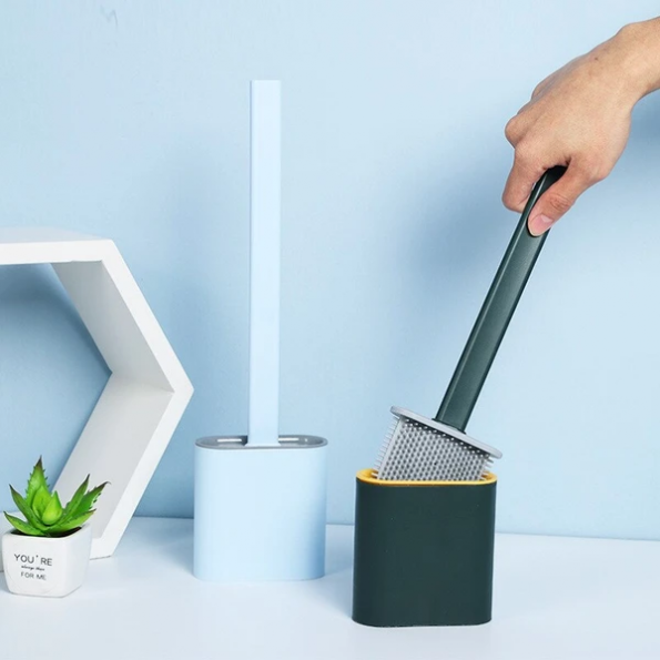 Scopino per WC con testa flessibile in silicone per una pulizia igienica e facile, dal design moderno