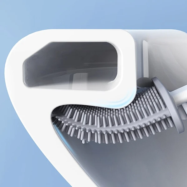 Scopino per WC con testa flessibile in silicone per una pulizia igienica e facile, dal design moderno