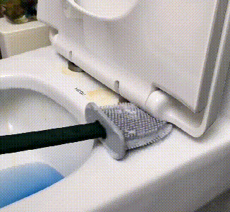 Scopino per WC con testa flessibile in silicone per una pulizia igienica e facile, dal design moderno