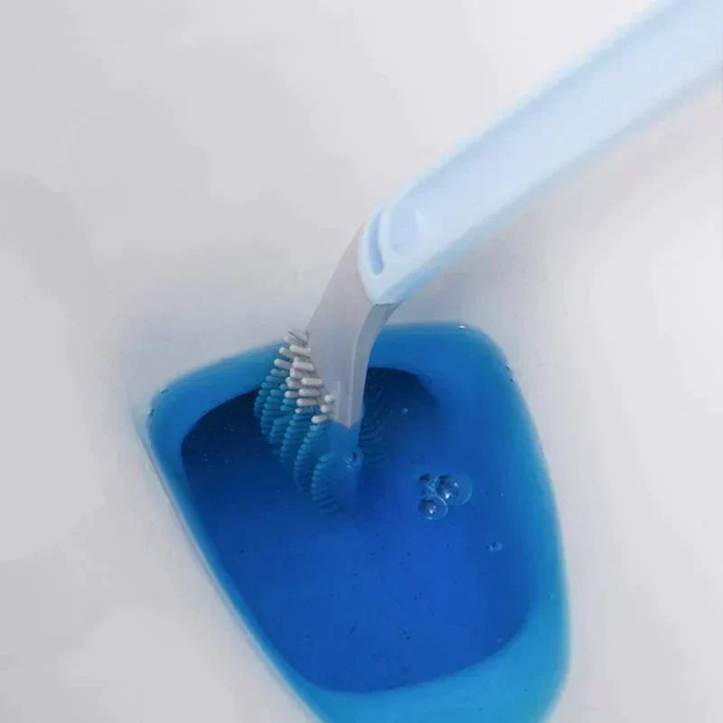 Scopino per WC flessibile con testa a L
