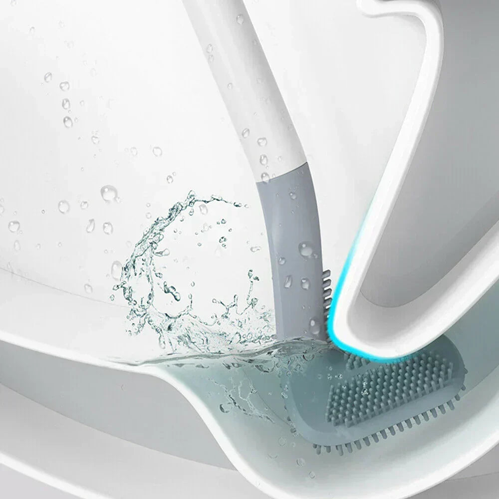 Scopino per WC flessibile con testa a L
