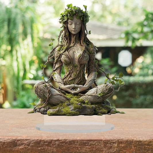 Scultura decorativa in acrilico con statua di dea bohémien 2D