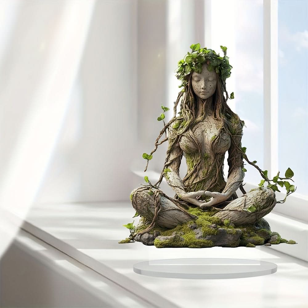 Scultura decorativa in acrilico con statua di dea bohémien 2D