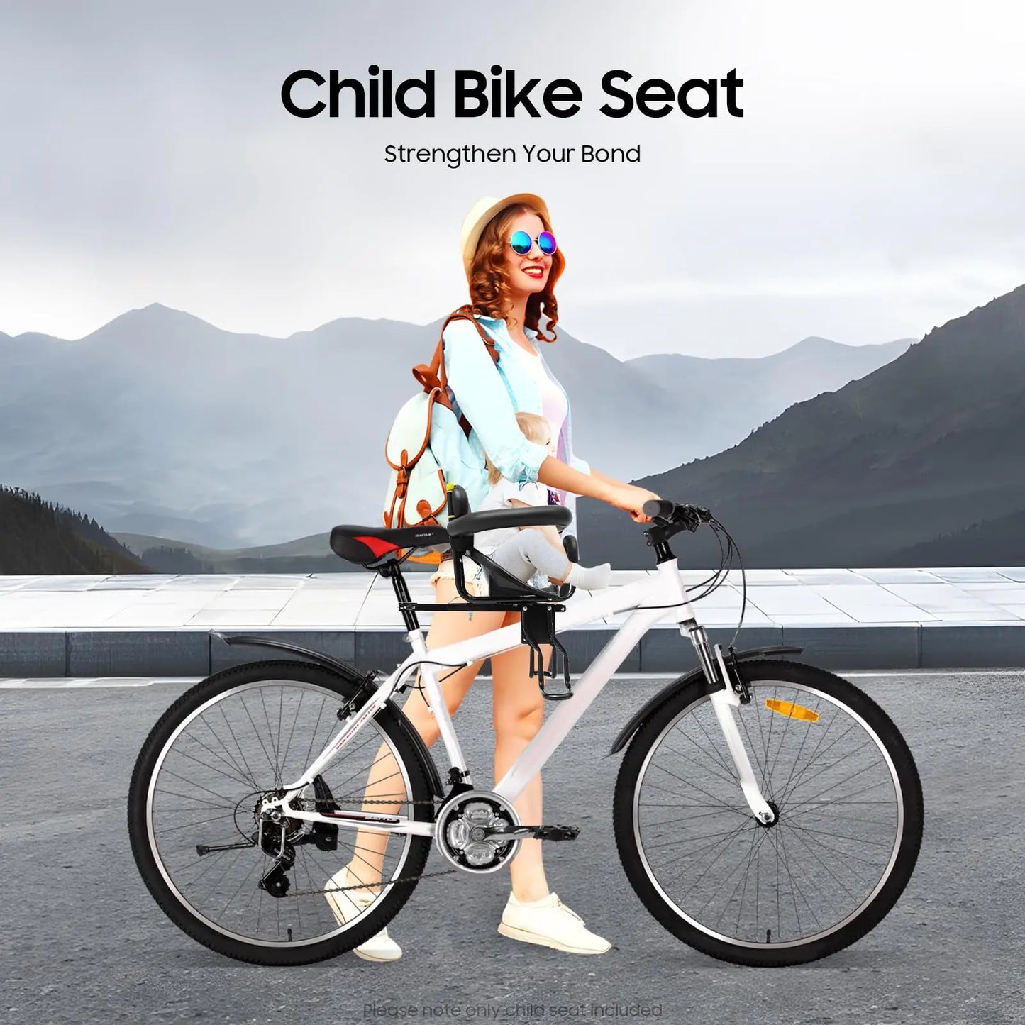 Seggiolino Bici Anteriore per Bambini Piccoli - Rimovibile e Regolabile