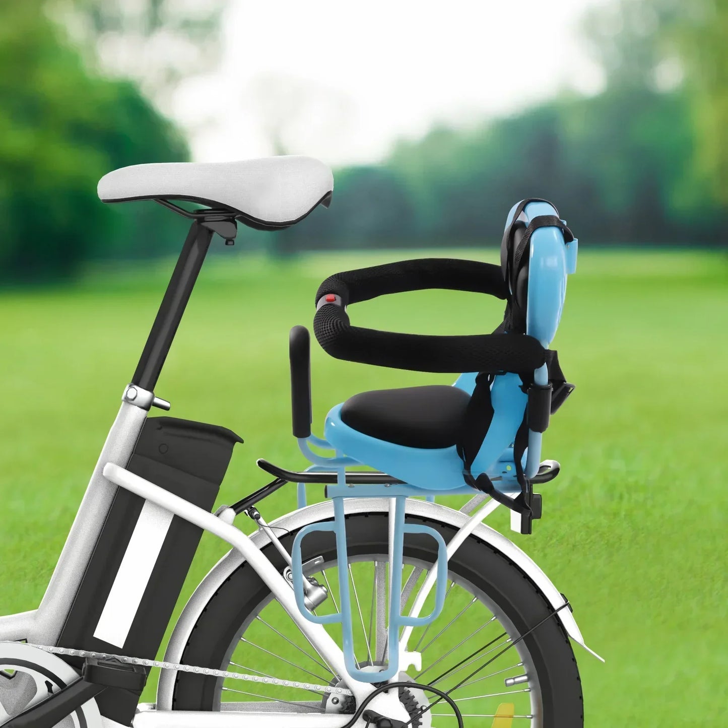 Seggiolino Bici Posteriore per Bambini con Schienale e Poggiapiedi
