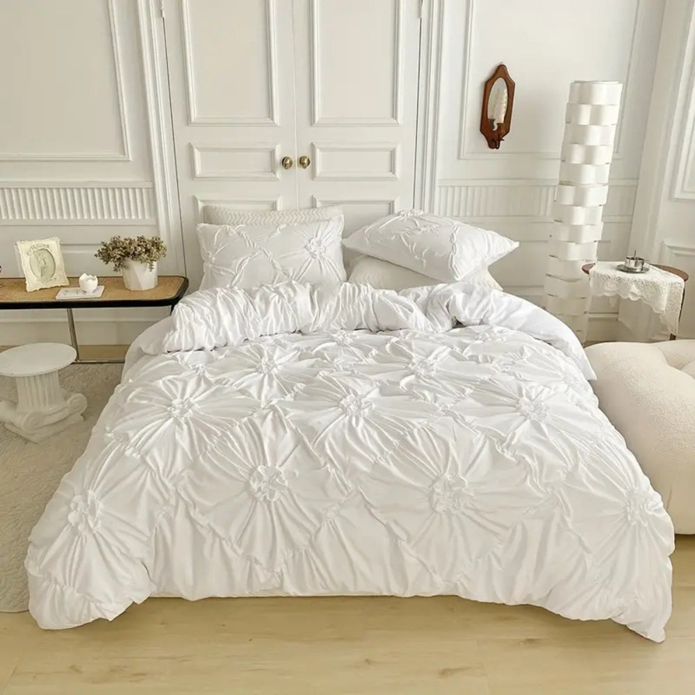 Set Copripiumino di Lusso con Motivo Pinch Pleat