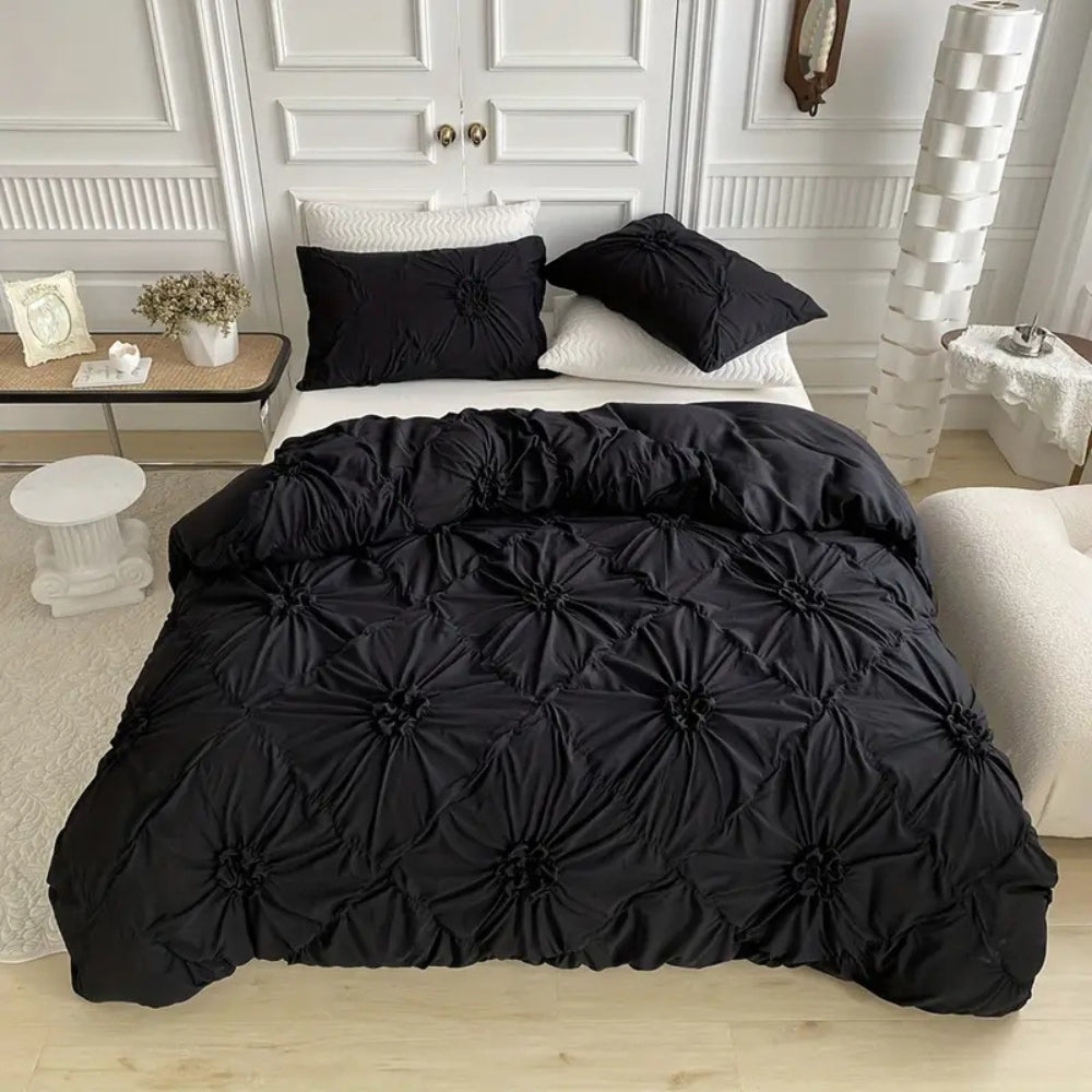 Set Copripiumino di Lusso con Motivo Pinch Pleat