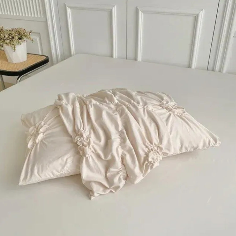 Set Copripiumino di Lusso con Motivo Pinch Pleat