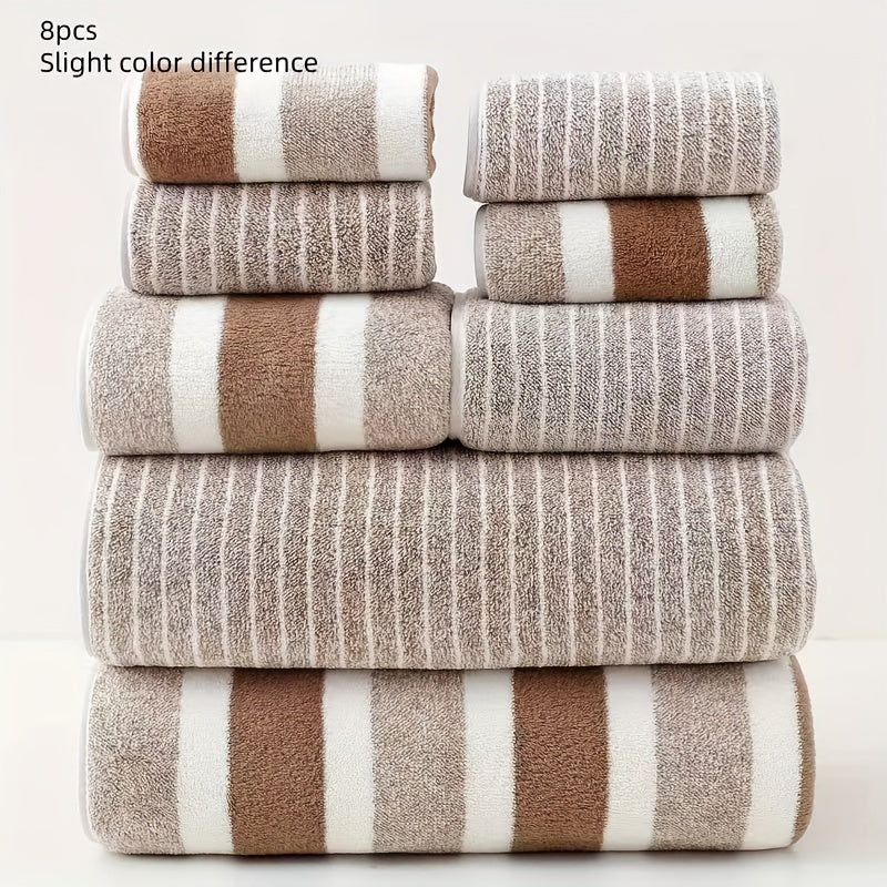 Set da Bagno da 8 Pezzi in Pile Corallo
