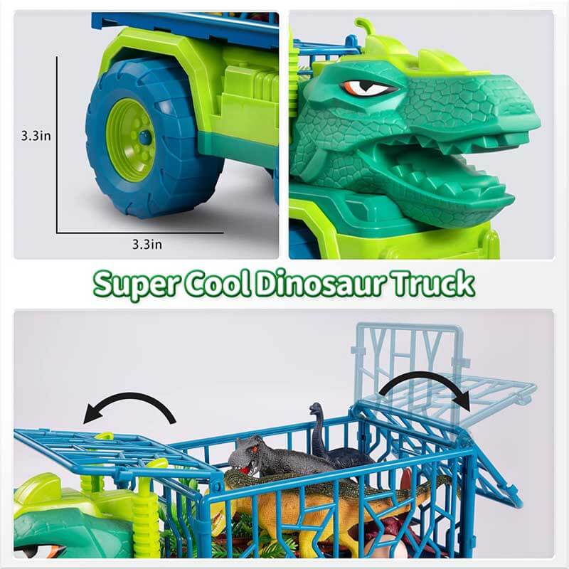 Set da Gioco per Bambini con Camion da Trasporto Dinosauro e Personaggi