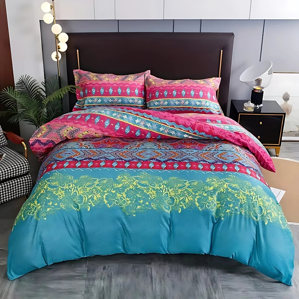 Set da letto boho con motivo tribale