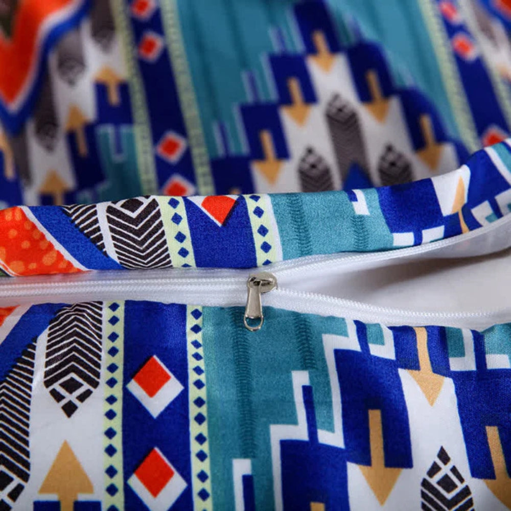 Set da letto boho con motivo tribale
