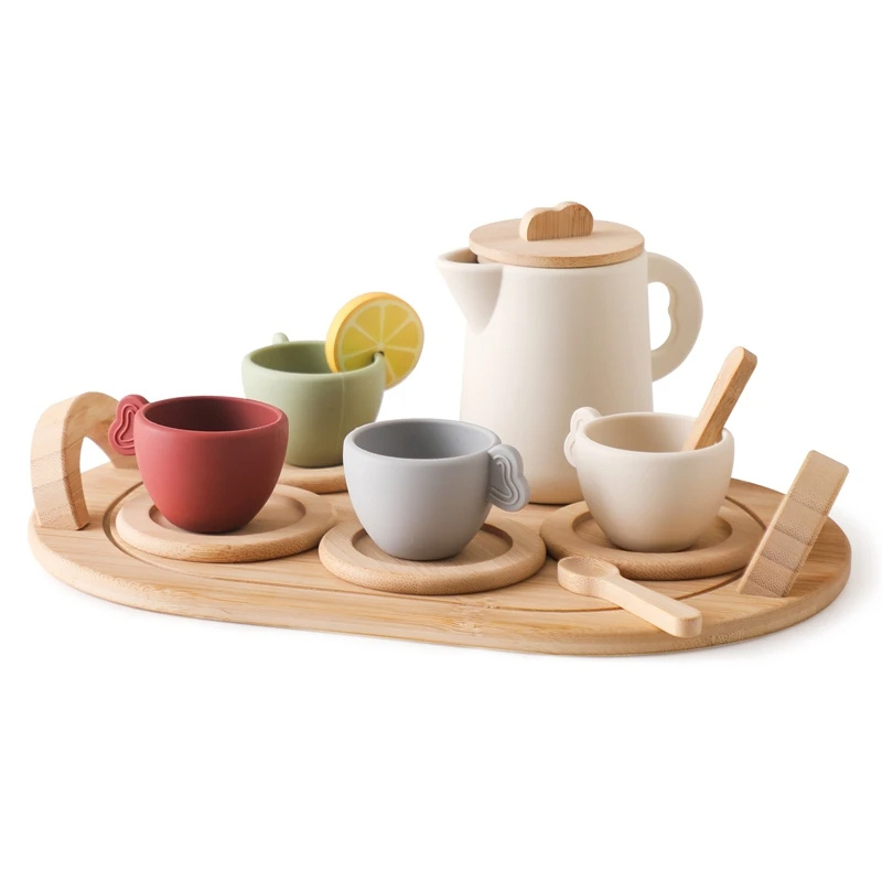 Set da Tè Giocattolo in Legno per Bambini - Gioco Educativo
