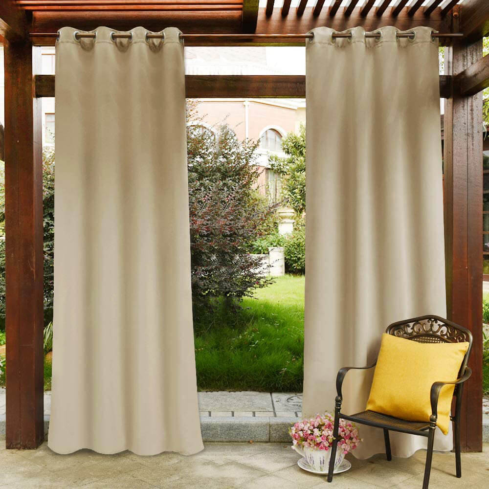Set di 2 tende da esterno impermeabili per patio con occhielli, antivento e per la privacy