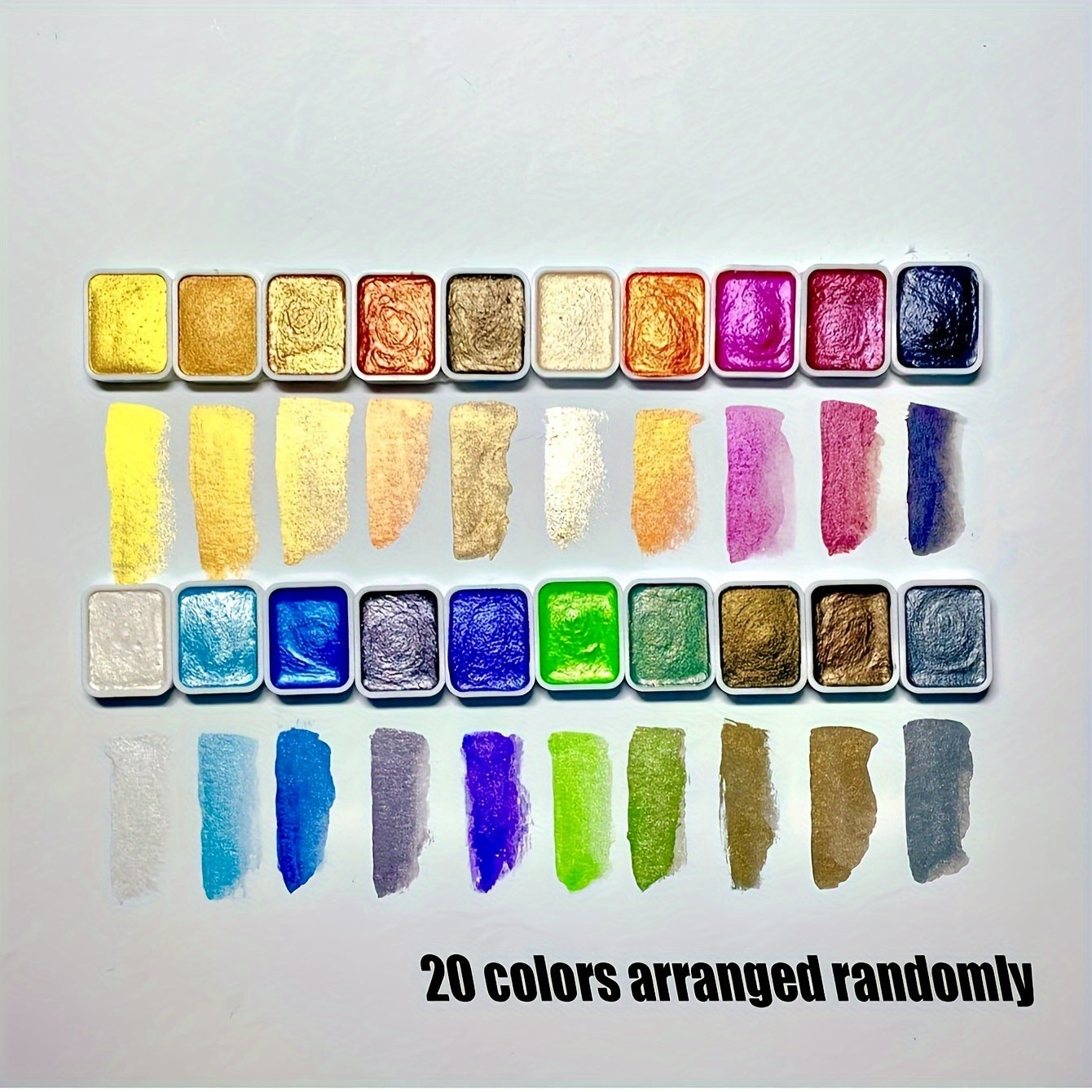 Set di Acquerelli Perlati – 20 Colori Solidi per Pittura e Calligrafia