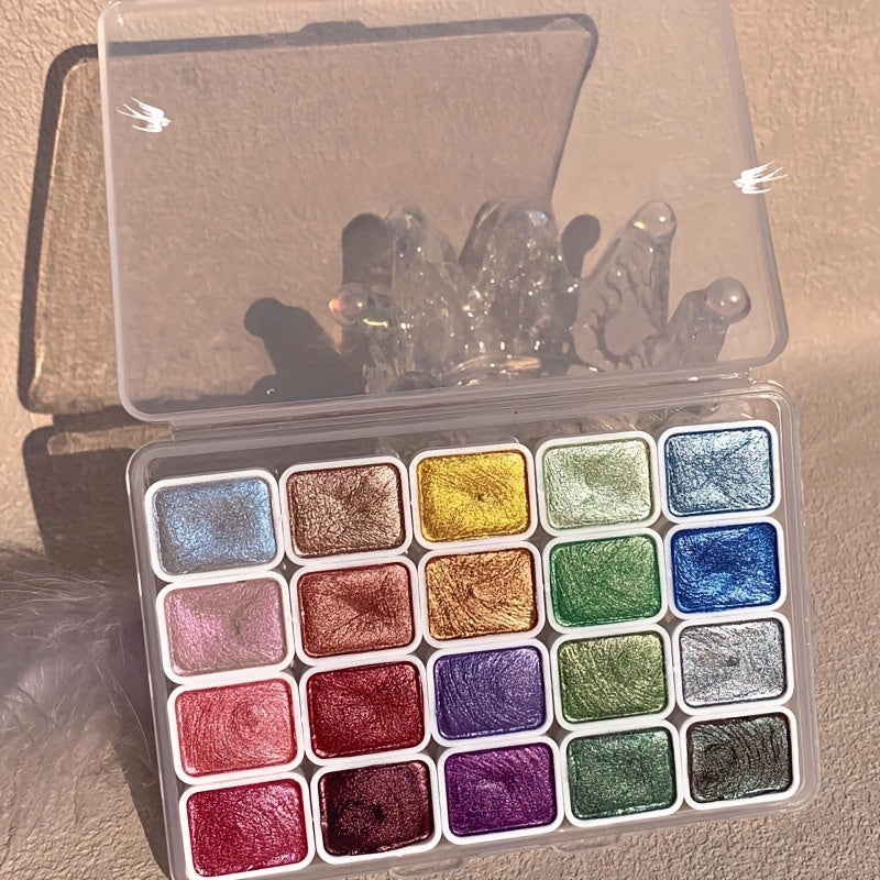 Set di Acquerelli Perlati – 20 Colori Solidi per Pittura e Calligrafia