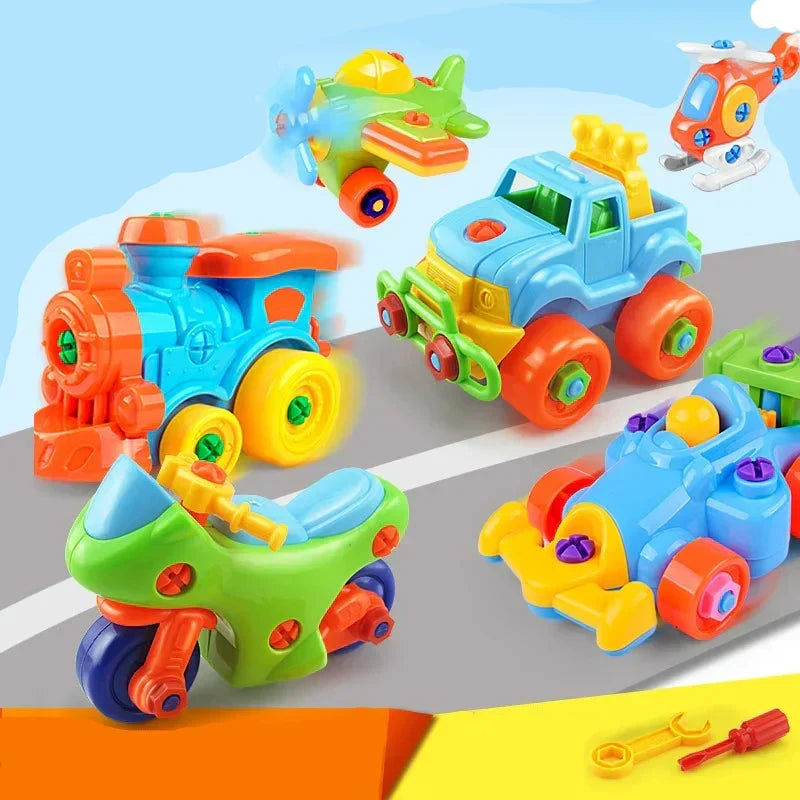Set di Costruzione Veicoli Fai-da-Te per Bambini - Set di Viti e Macchinina Giocattolo da Assemblare e Guidare
