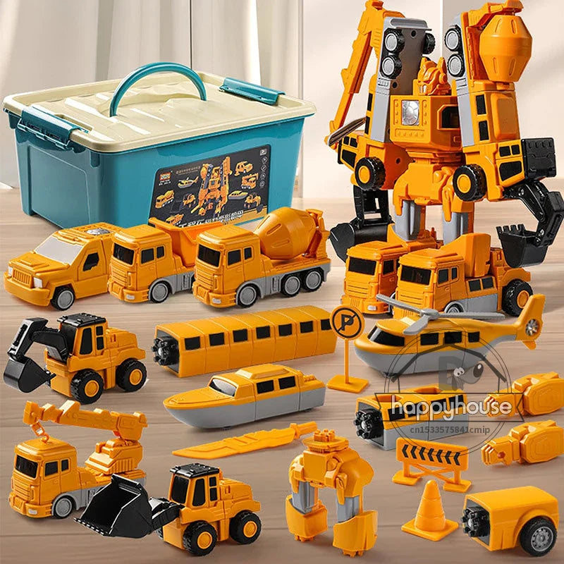 Set di Costruzioni Magnetiche per Bambini - Robot Trasformabile e Auto, Giocattolo Educativo STEM