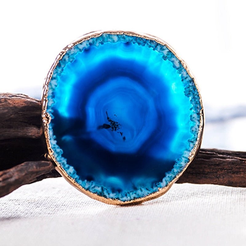 Set di eleganti sottobicchieri per bevande in agata blu per decorazione della casa