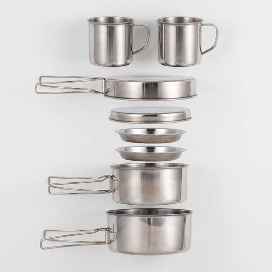 Set di gavette compatto per cucinare all'aperto