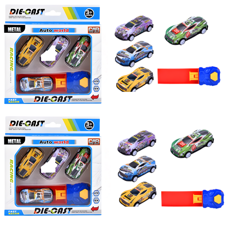 Set di Gioco con Lanciatore e Mini Macchinine da Corsa per Bambini