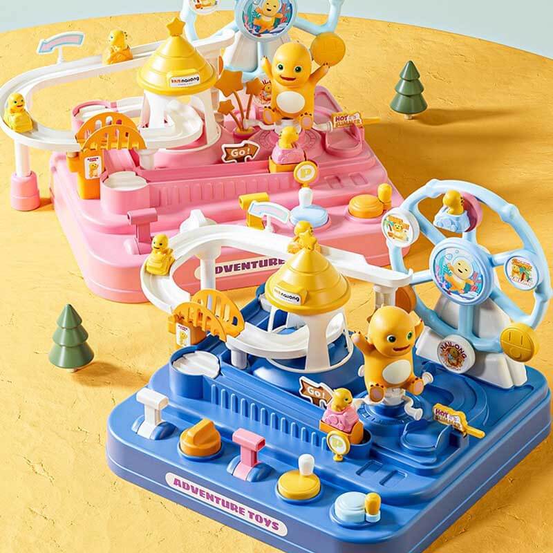 Set di Gioco Interattivo per Bambini con Pista di Auto e Avventura dei Dinosauri