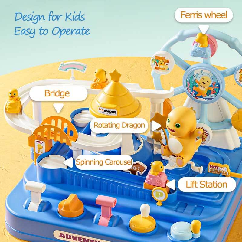 Set di Gioco Interattivo per Bambini con Pista di Auto e Avventura dei Dinosauri