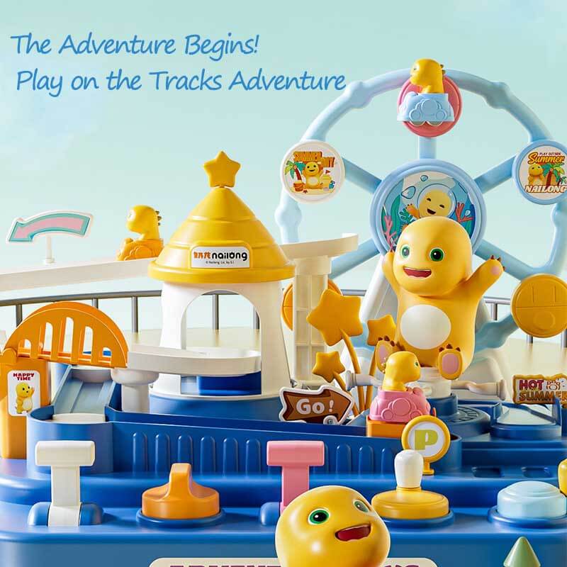 Set di Gioco Interattivo per Bambini con Pista di Auto e Avventura dei Dinosauri