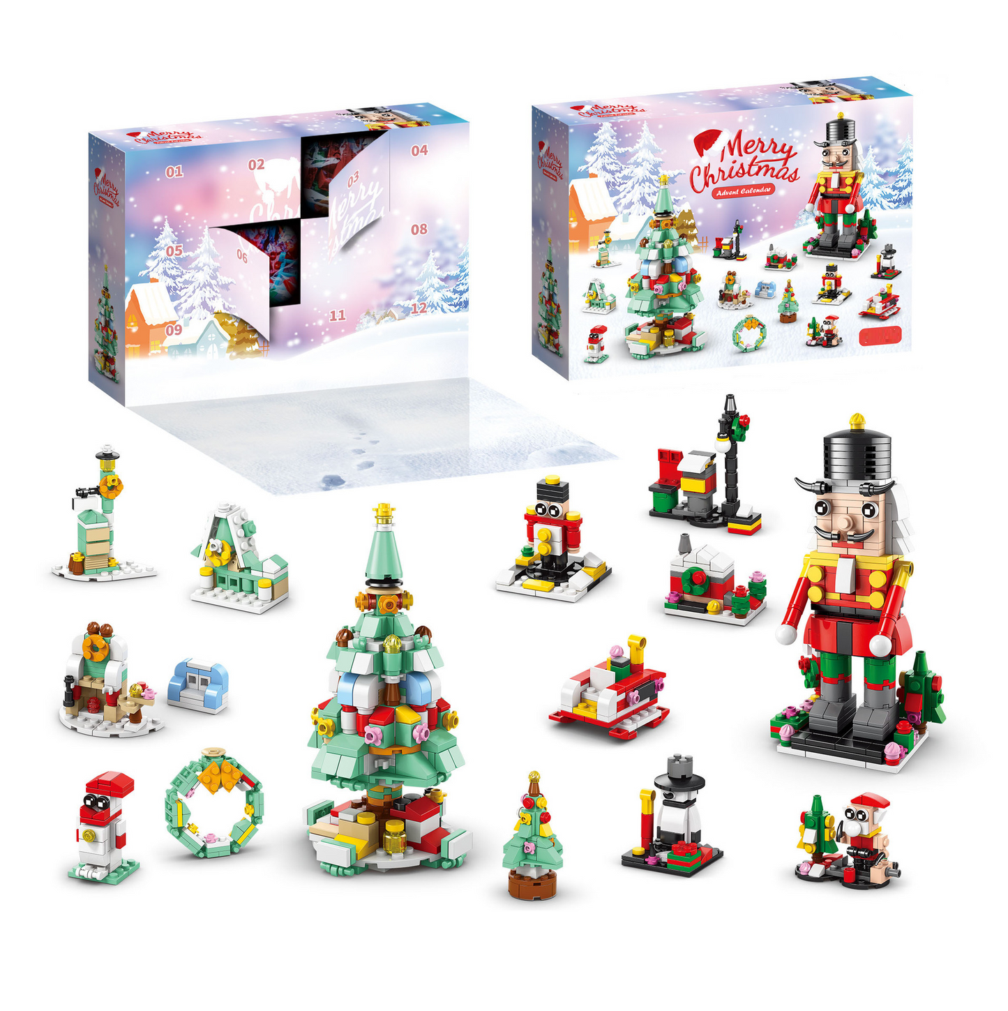 Set di mattoncini per calendario dell'Avvento natalizio